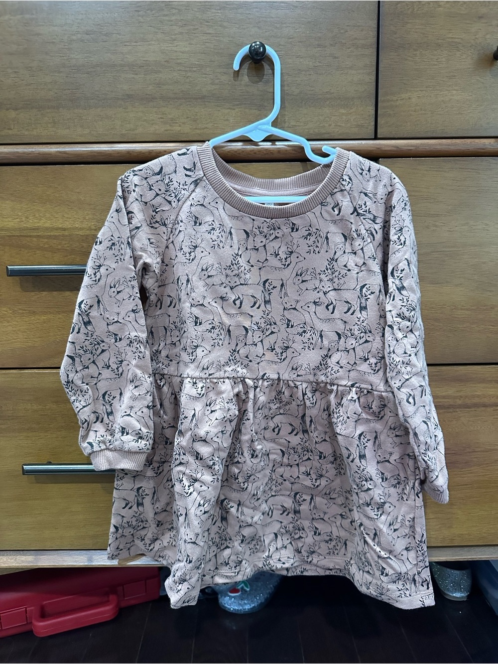 Rylee & Cru Girls Brown Animal Print Long Sleeve Dress